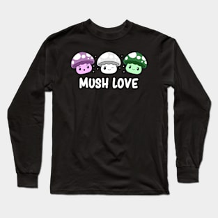 Genderqueer Pride Flag Month Cute Mushroom Kawaii Fungi Long Sleeve T-Shirt